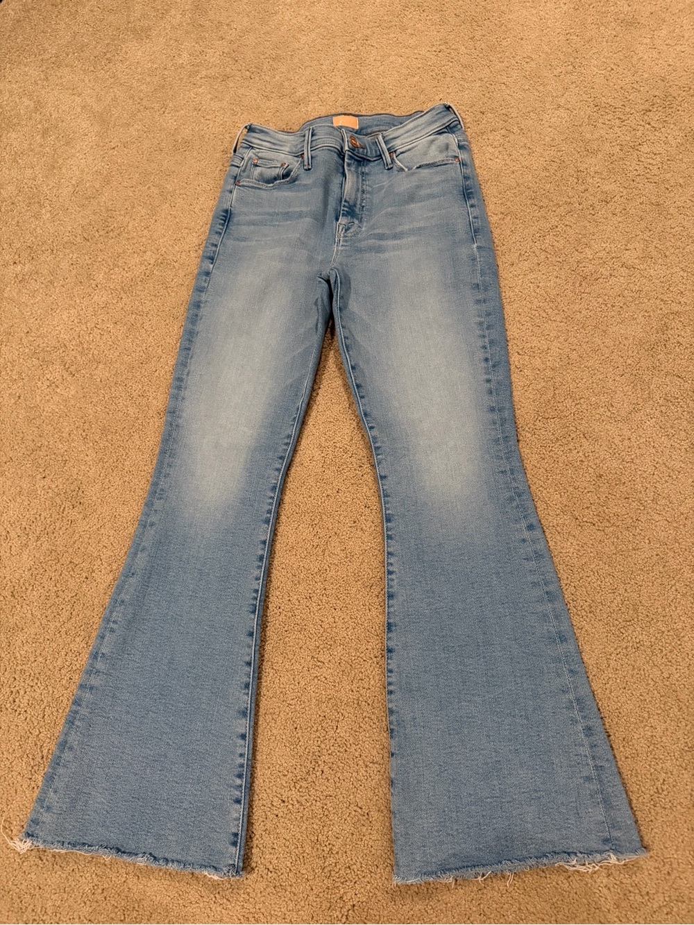 MOTHER Light Blue High-Rise Flare Jeans